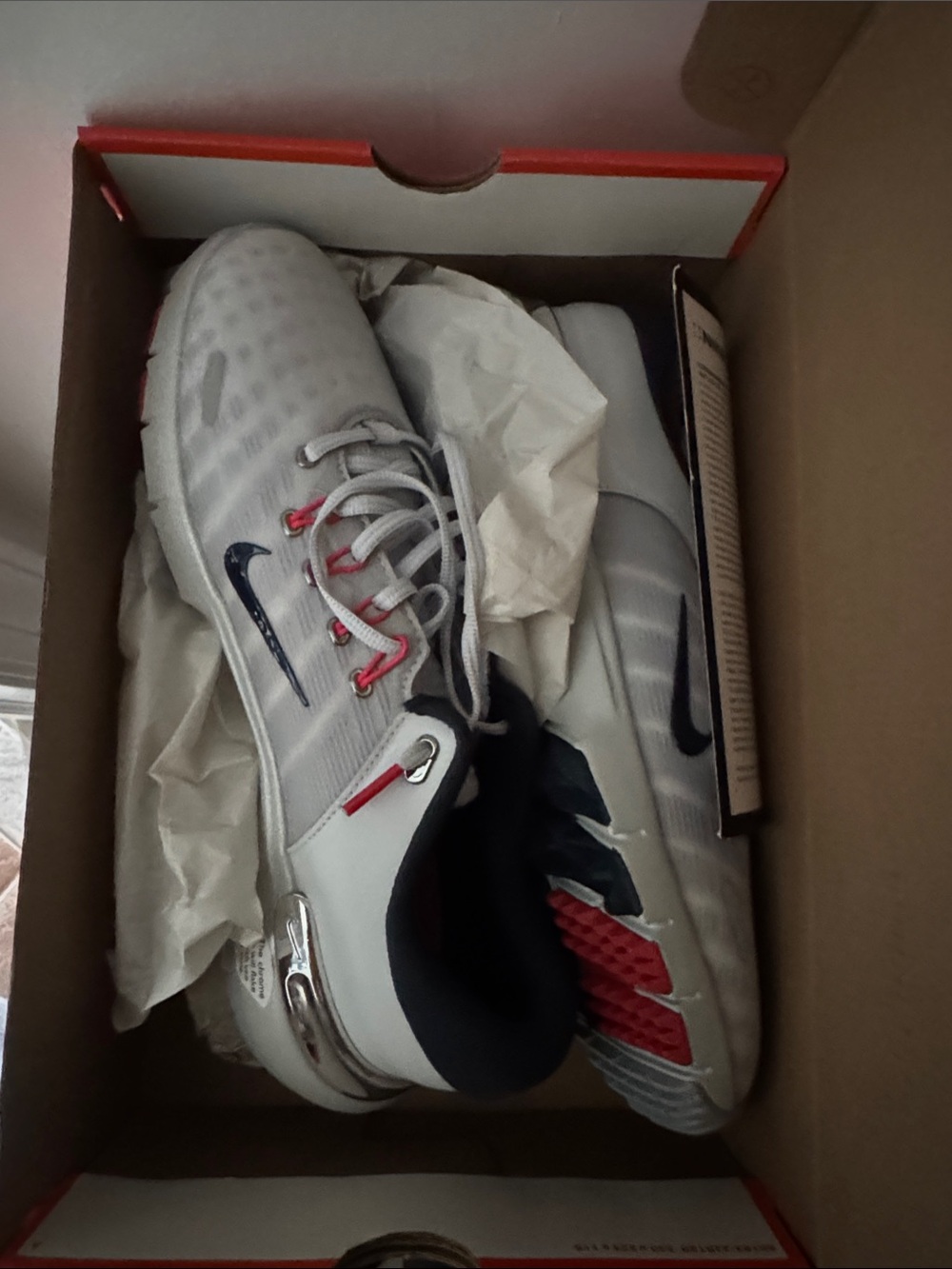 Nike Men’s White, Navy & Red Athletic Sneakers